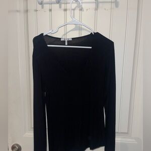 Elegant Black V-Neck Women's Top